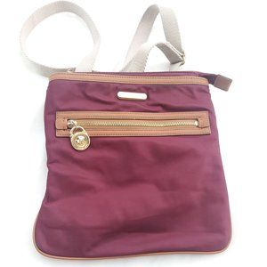 Michael Kors Women Kempton Burgundy Inner Pockets Adjustable Strap Crossbody Bag